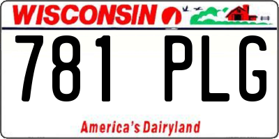 WI license plate 781PLG