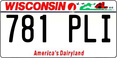 WI license plate 781PLI