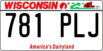 WI license plate 781PLJ