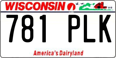 WI license plate 781PLK