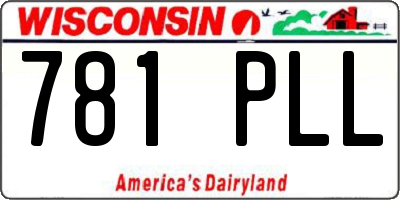 WI license plate 781PLL