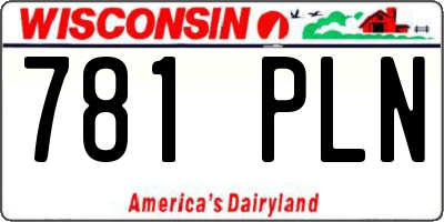 WI license plate 781PLN