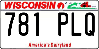 WI license plate 781PLQ