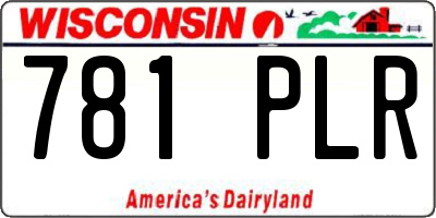 WI license plate 781PLR