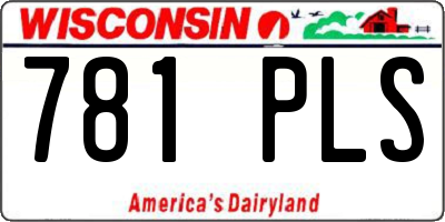 WI license plate 781PLS