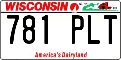 WI license plate 781PLT