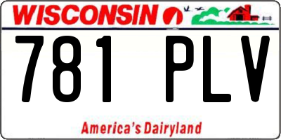 WI license plate 781PLV