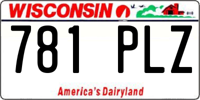 WI license plate 781PLZ