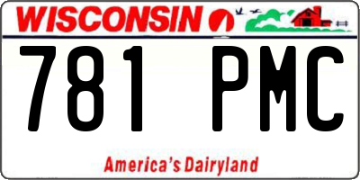 WI license plate 781PMC
