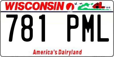 WI license plate 781PML