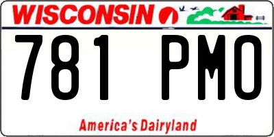 WI license plate 781PMO