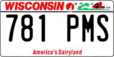 WI license plate 781PMS
