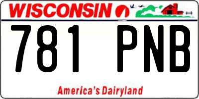WI license plate 781PNB