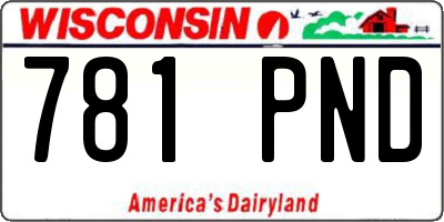 WI license plate 781PND