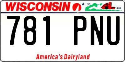 WI license plate 781PNU
