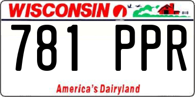 WI license plate 781PPR