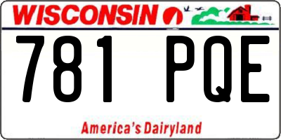 WI license plate 781PQE