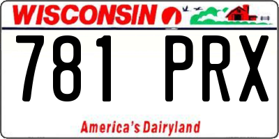 WI license plate 781PRX