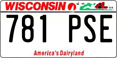 WI license plate 781PSE