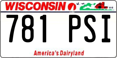 WI license plate 781PSI