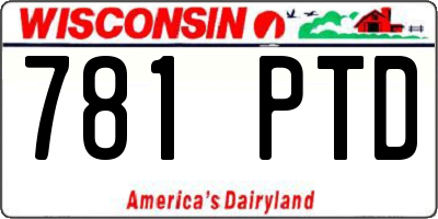 WI license plate 781PTD