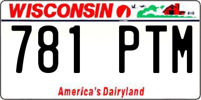 WI license plate 781PTM