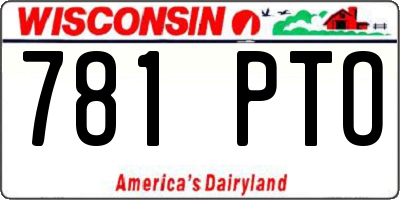 WI license plate 781PTO