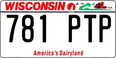 WI license plate 781PTP