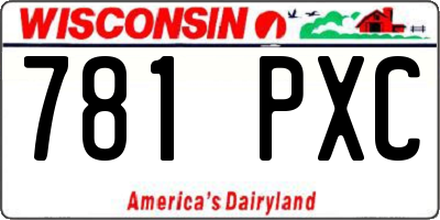 WI license plate 781PXC