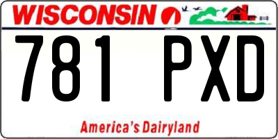 WI license plate 781PXD
