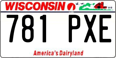 WI license plate 781PXE