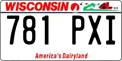 WI license plate 781PXI