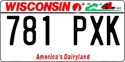WI license plate 781PXK