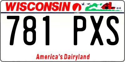 WI license plate 781PXS