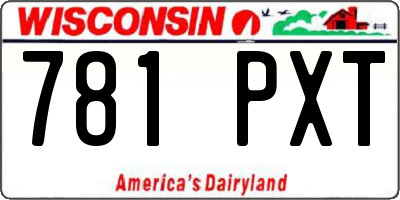 WI license plate 781PXT