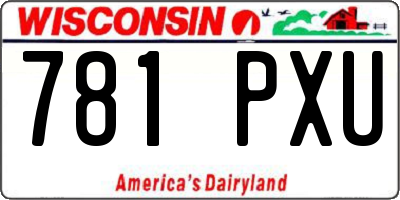 WI license plate 781PXU