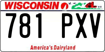 WI license plate 781PXV