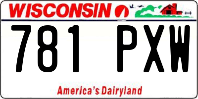 WI license plate 781PXW