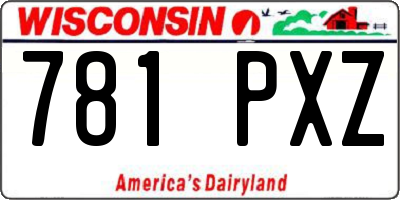 WI license plate 781PXZ