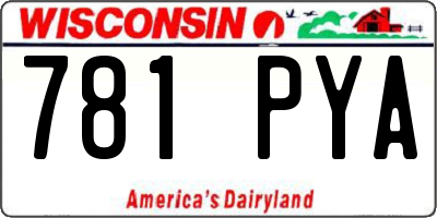 WI license plate 781PYA