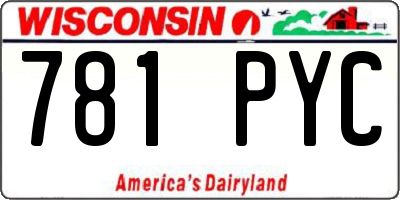 WI license plate 781PYC
