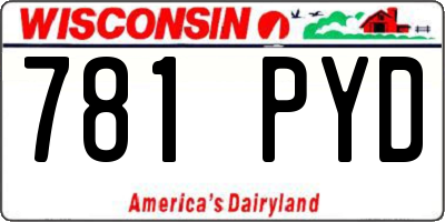 WI license plate 781PYD
