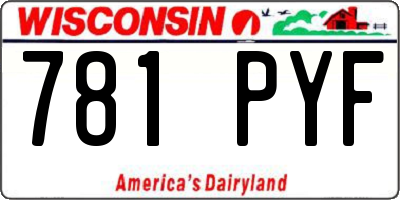 WI license plate 781PYF