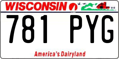 WI license plate 781PYG