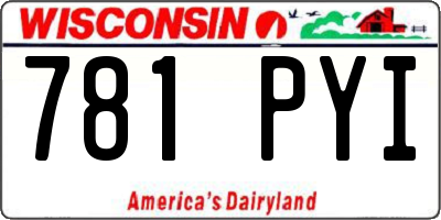 WI license plate 781PYI