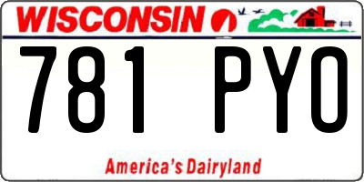 WI license plate 781PYO