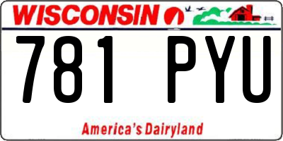 WI license plate 781PYU