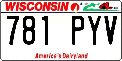 WI license plate 781PYV