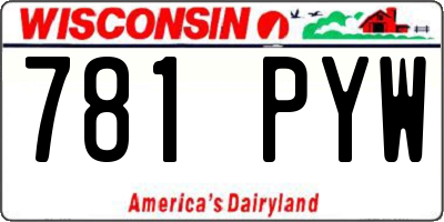 WI license plate 781PYW