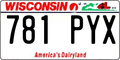 WI license plate 781PYX